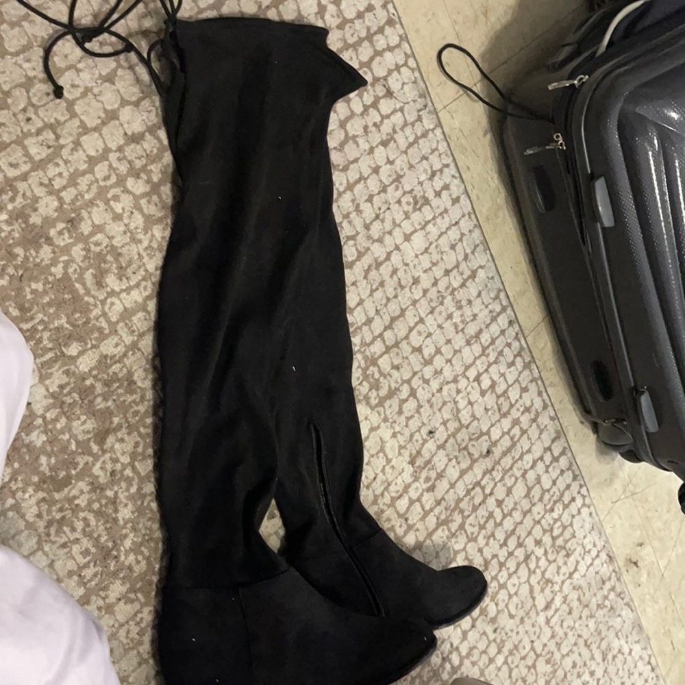 Over the knee black boots